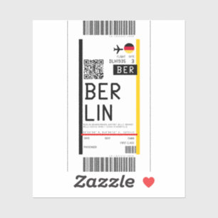 Boarding pass to Berlin (BER) Sticker