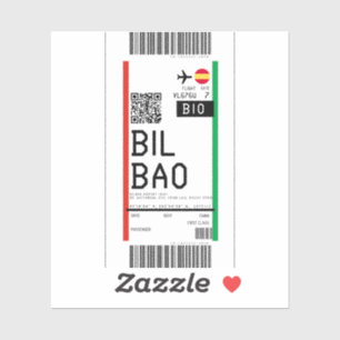 Boarding pass to Bilbao (BIO) Sticker