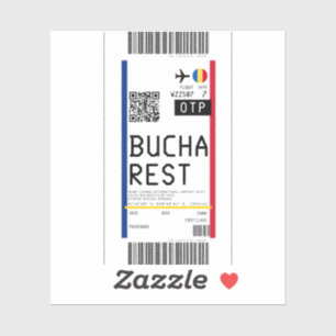 Boarding pass to Bucharest (OTP) Sticker