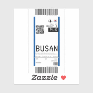 Boarding pass to Busan (PUS) Sticker