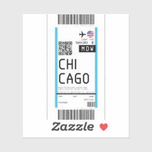 Boarding pass to Chicago (MDW) Sticker