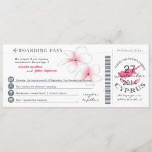 Boarding Pass to Cyprus Wedding Invitation