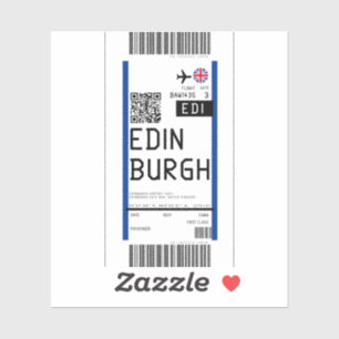 Boarding pass to Edinburgh (EDI) Sticker