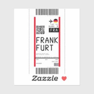 Boarding pass to Frankfurt (FRA) Sticker