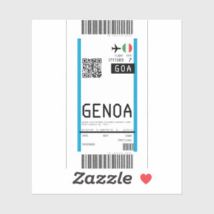 Boarding pass to Genoa (GOA) Sticker