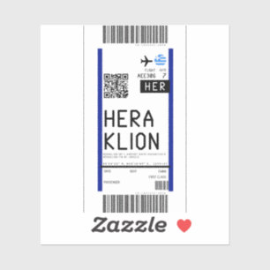 Boarding pass to Heraklion (HER) Sticker