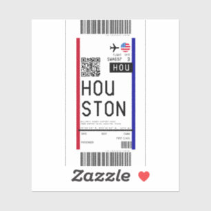 Boarding pass to Houston (HOU) Sticker