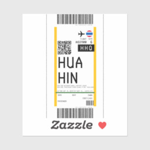 Boarding pass to Hua Hin Thailand (HHQ) Sticker