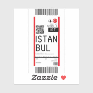 Boarding pass to Istanbul (IST) Sticker