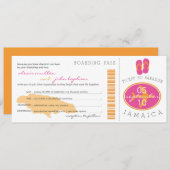 Boarding Pass to Jamaica Wedding Invitation (Front/Back)