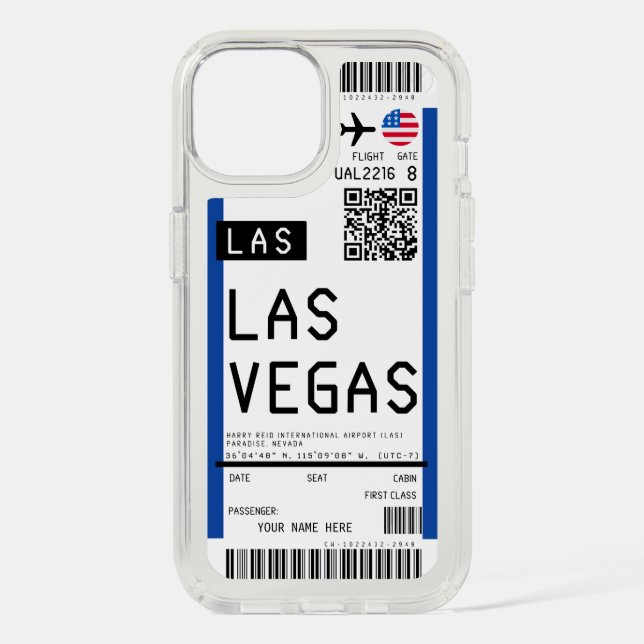 Boarding pass to Las Vegas (LAS) Custom Name case (Front)