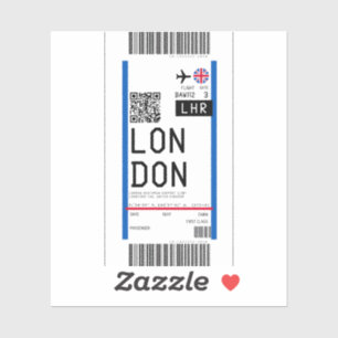 Boarding pass to London (LHR) Sticker