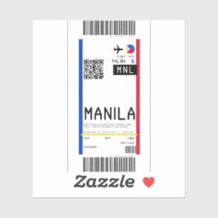 Boarding pass to Manila (MNL) Sticker