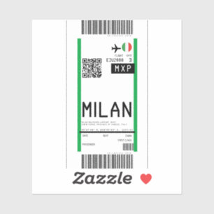 Boarding pass to Milan (MXP) Sticker