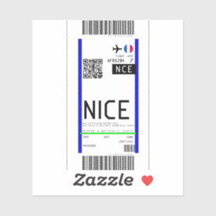 Boarding pass to Nice (NCE) Sticker