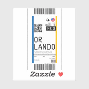Boarding pass to Orlando (MCO) Sticker
