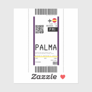 Boarding pass to Palma de Mallorca (PMI) Sticker