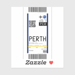 Boarding pass to Perth (PER) Sticker