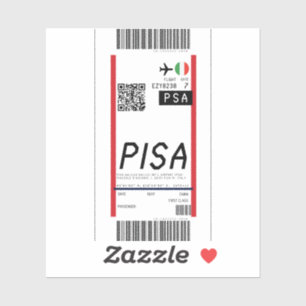 Boarding pass to Pisa (PSA) Sticker