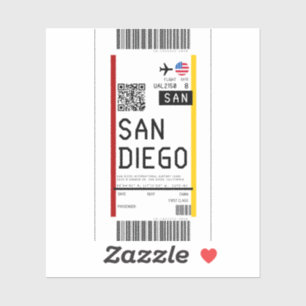 Boarding pass to San Diego (SAN) Sticker