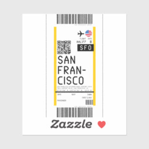 Boarding pass to San Francisco (SFO) Sticker
