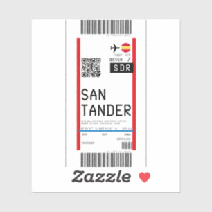 Boarding pass to Santander (SDR) Sticker