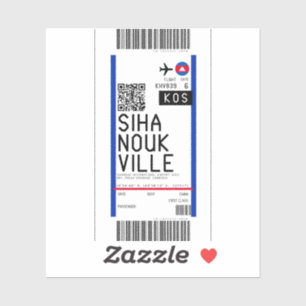 Boarding pass to Sihanoukville (KOS) Sticker