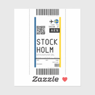 Boarding pass to Stockholm (ARN) Sticker