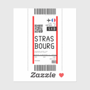 Boarding pass to Strasbourg (SXB) Sticker
