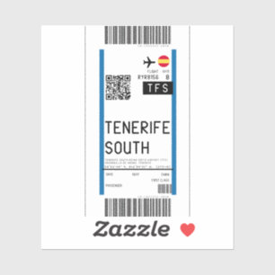 Boarding pass to Tenerife South (TFS) Sticker