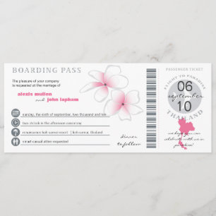 Boarding Pass to Thailand Wedding Invitation