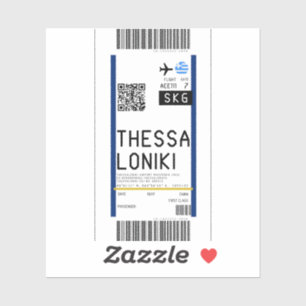 Boarding pass to Thessaloniki (SKG) Sticker