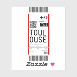 Boarding pass to Toulouse (TLS) Sticker