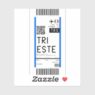Boarding pass to Trieste (TRS) Sticker