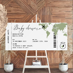 Boarding pass Travel Baby Shower Welcome Sign
