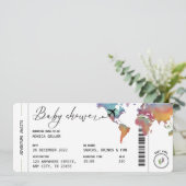 Boarding Pass Travel Gender Neutral Baby Shower Invitation (Standing Front)