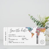 Boarding Pass Travel Save the Date Wedding Invitation (Standing Front)