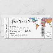 Boarding Pass Travel Save the Date Wedding Invitation (Front)