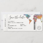 Boarding Pass Travel Save the Date Wedding