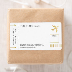 Boarding Pass Travel Theme Name Tag Sticker -Small