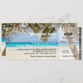 Boarding Pass Tropical Beach Wedding Invitation (Front/Back)