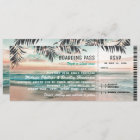 Boarding Pass Tropical Beach Wedding Tickets RSVP
