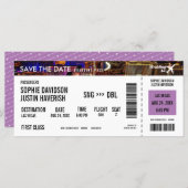 Boarding Pass Vintage Las Vegas Save the Date (Front/Back)