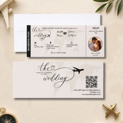 Boarding Pass Wedding Destination Airline Invite Raffle Tickets