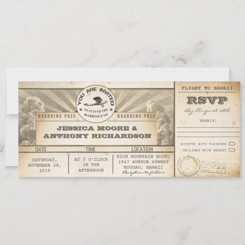 boarding pass wedding flight tickets- invitations