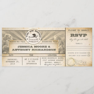 boarding pass wedding flight tickets- invitations