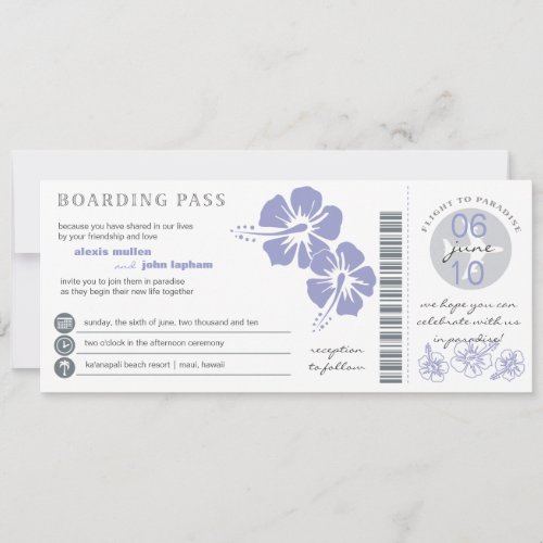Boarding Pass Wedding Invitation