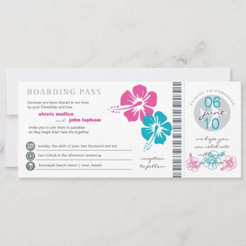 Boarding Pass Wedding Invitation
