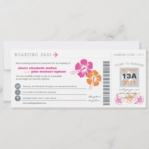 Boarding Pass Wedding Invitation