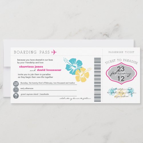 Boarding Pass Wedding Invitation